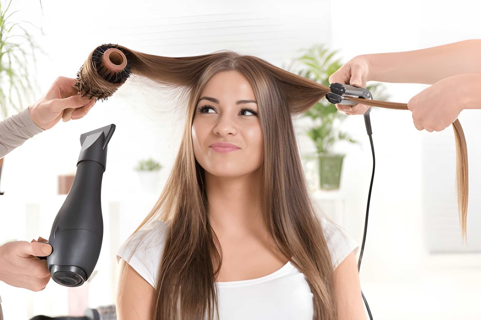 Hair coloring in progress at La Gracia